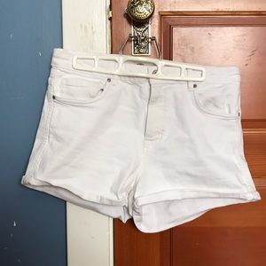 White jean shorts
